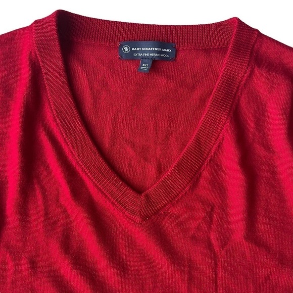 Hart Schaffner Marx Men’s Size 3XLT Tall Merino Wool Sweater Vest Red NWT - Picture 5 of 5